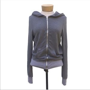 Wildfox Gray Full Zip Up Basic Hooded Jacket S